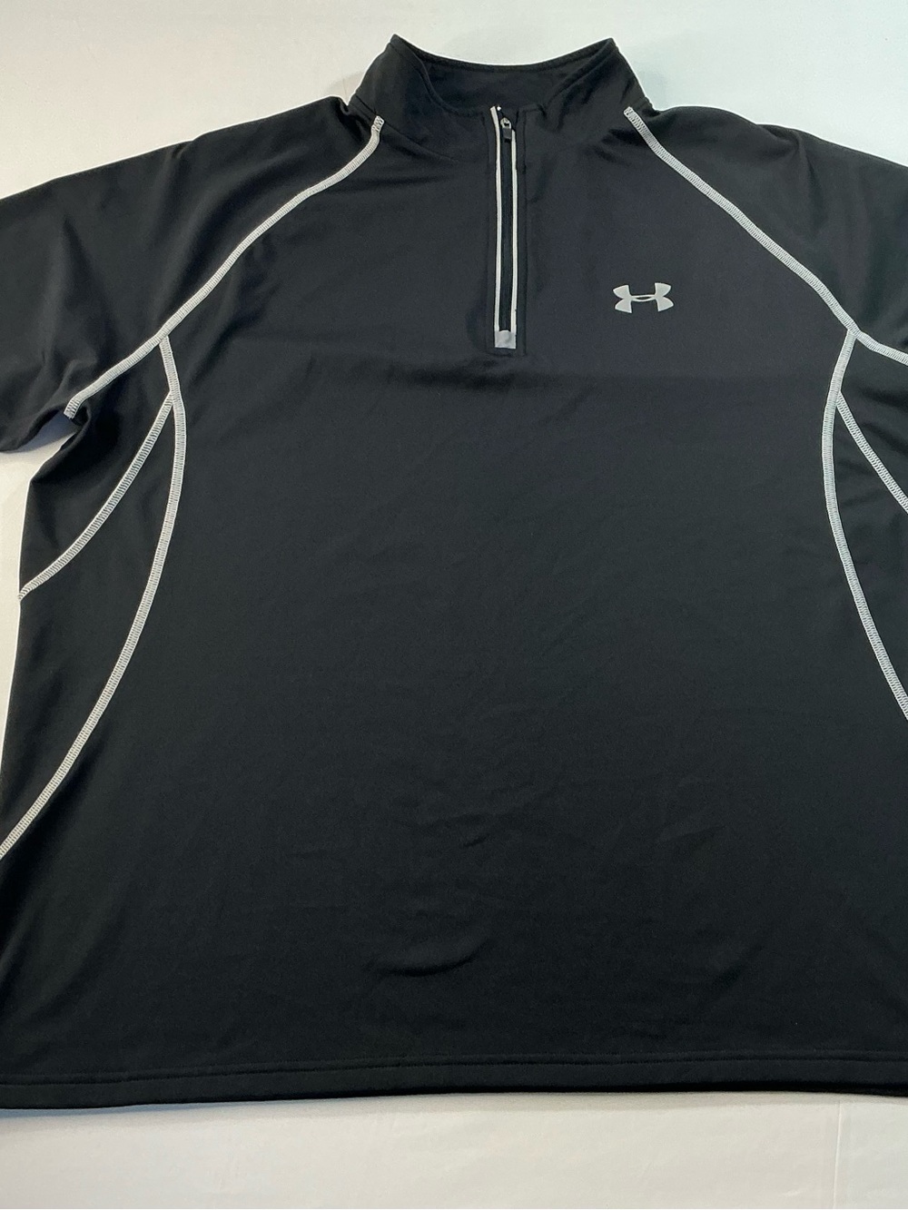 Under Armour Black Half-Zip Performance Pullover with Gray Piping
